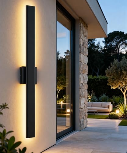 31.5" Black LED Outdoor Wall Sconce
