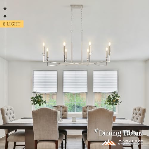 8 Light Candelabra Chandelier Dining Room Nickel Chandeliers 38in