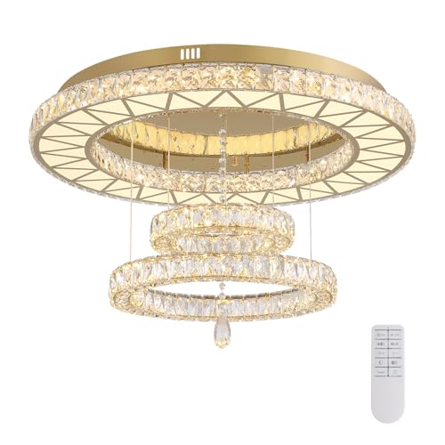 32" Gold Crystal Chandeliers