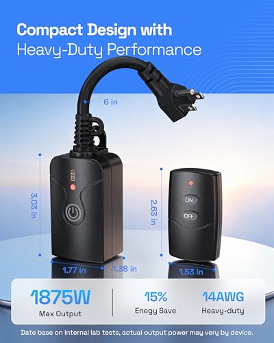 Remote Control Outlets Outdoor Waterproof Indoor Wireless Light Switch