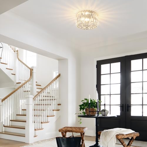 2 Light Chrome Crystal Ceiling Light
