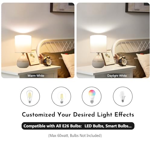 Set of 2 Ceramic Table Lamp for Bedroom (2 Count)