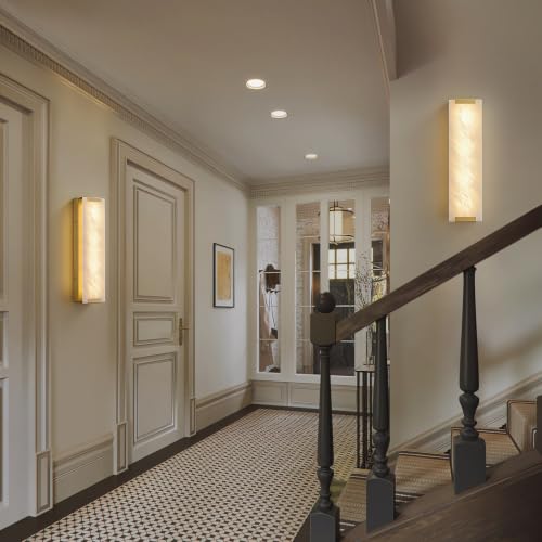 19.6" Alabaster Wall Sconce
