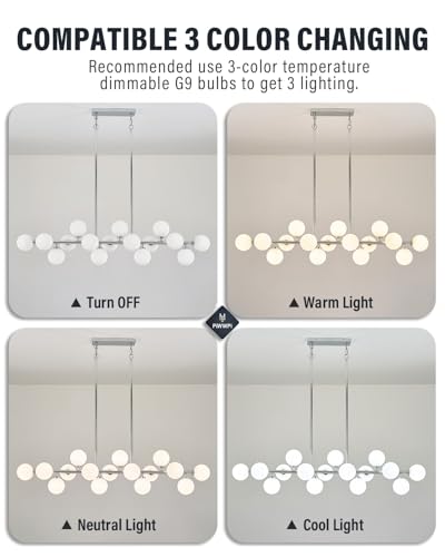 55" Long Chandeliers for Dining Room Kitchen Island