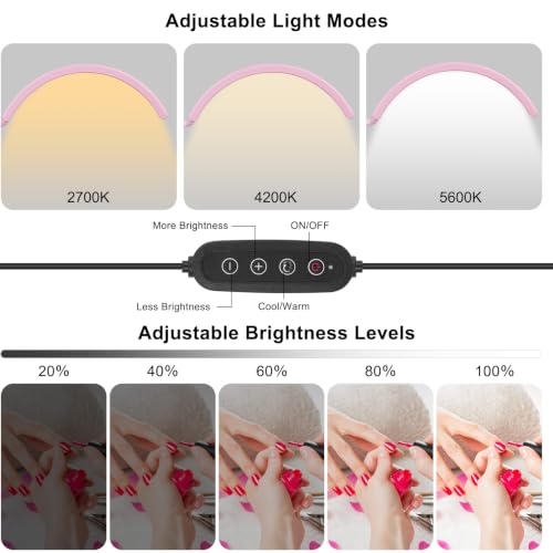 Professional Half Moon LED Desk Light for Nail Techs & Artists