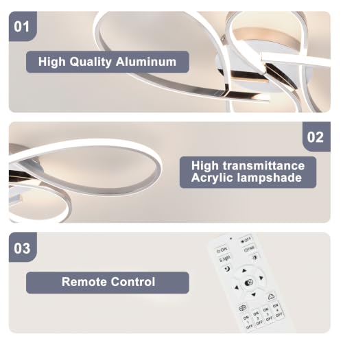 66W Dimmable Modern LED Ceiling Light Fixtures 3000K