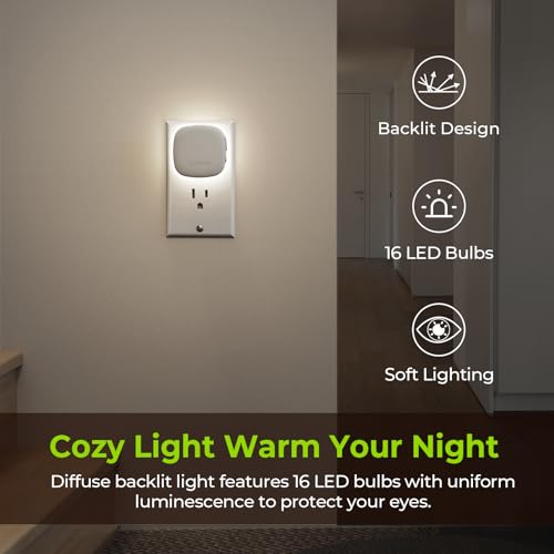 Plug in LED Backlit Night Light 4 Packs (4 Count)