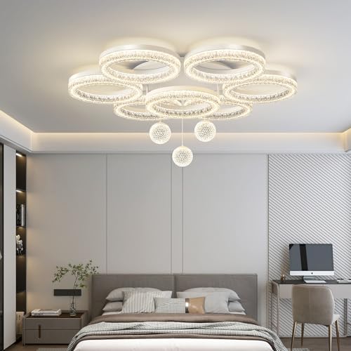 Modern Crystal Rings Ceiling Light