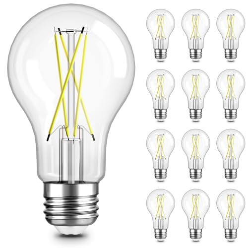 A19 Vintage Dimmable LED Light Bulbs (12 Count)