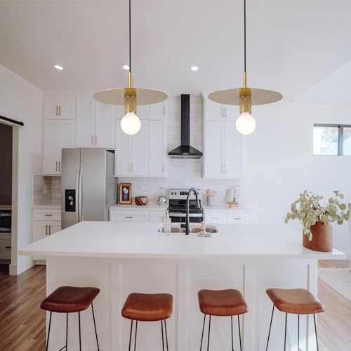Modern Pendant Lighting Gold Farmhouse Pendant Light 11.81" Brushed Brass Dome Industrial Mid Century Knurled Texture Hanging Lamp Ceiling Light Fixture Kitchen Island Dinning Room Bedroom