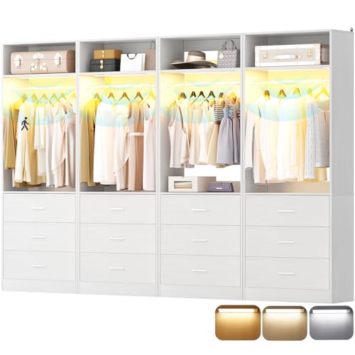 Freestanding Closet Systems with 4 Motion Sensor LED Lights