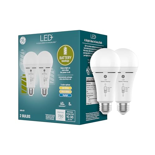LED+ Battery Backup Emergency Light Bulbs A21 (2 Count)