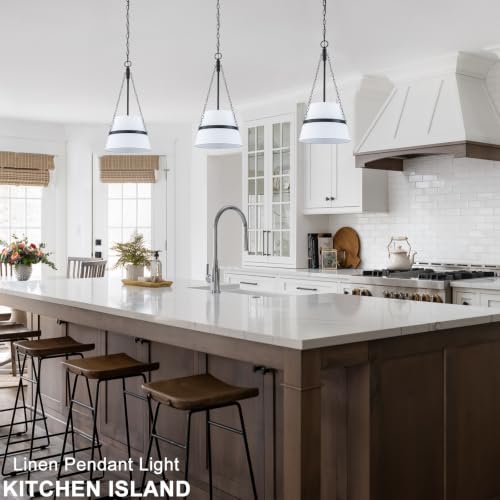 11.4" Black Drum Pendant Light for Kitchen Island