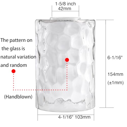 3 Pack Clear Hammered Water Ripple Glass Shade Replacement (3 Count)