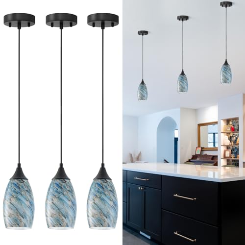 Vintage Art Blue Pebble Pendant Lighting