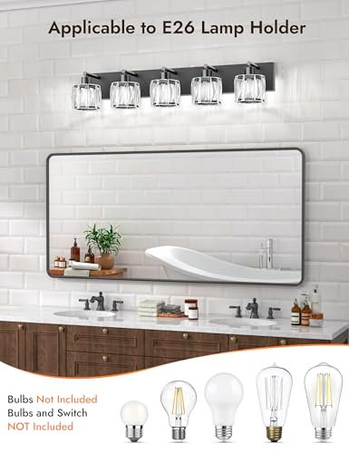 Crystal Vanity Lights for Bathrooms (5 Count)