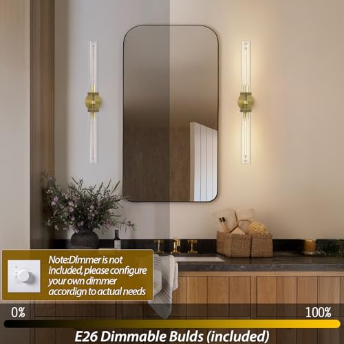 Brass Gold 2 Light Knurled Wall Sconces
