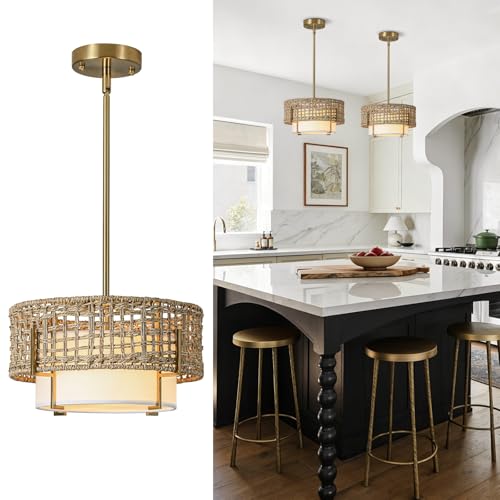 12.6" Rattan Pendant Light