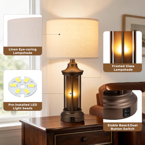 24" Farmhouse Table Lamps for Living Room