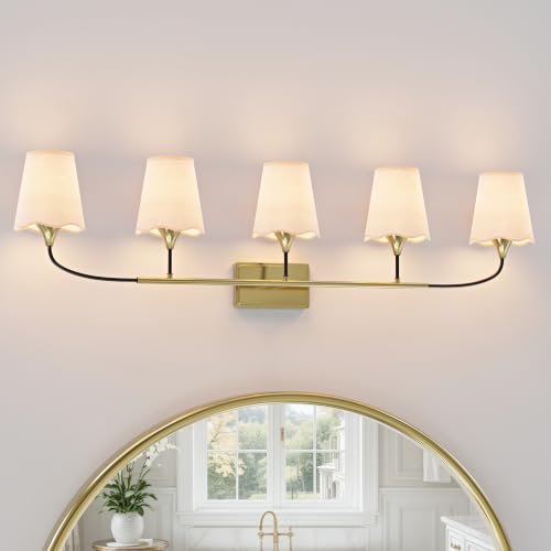 Bathroom Light Fixtures Over Mirror (Black Gold / 5 Light)