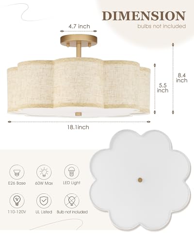 Gold Semi Flush Mount Ceiling Lights