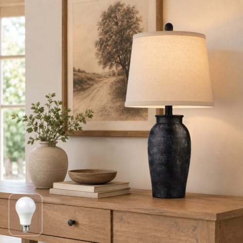Ceramic Table Lamp for Living Room (Black)