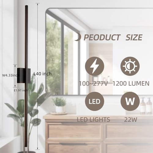 Black Wall Sconces Set of Two LED Dimmable Sconces Wall Lighting