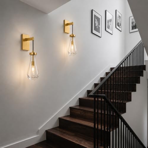 Gold Raindrop Brass Wall Sconces