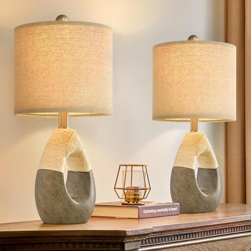 19” Boho Table Lamps Bedroom Living Room Set 2 (2 Count)