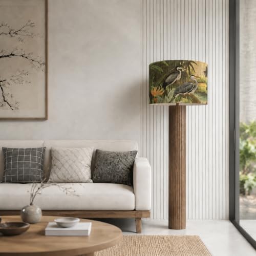 Rustic And Retro Bamboo Pendant Lamp shade Tropical Colorful Animals Design
