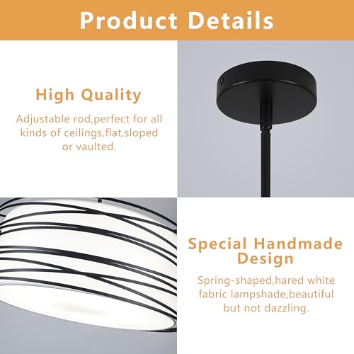 19.7" Black Pendant Light 5