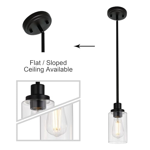 2 Pack Pendant Light Black Adjustable Hanging Ceiling Lights (2 Count)