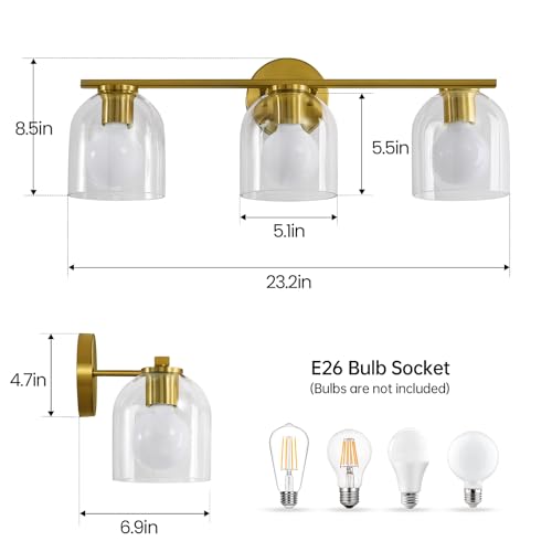 Bathroom Vanity Light Fixtures (3 Count)
