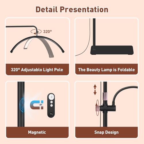 5X 10X Magnifier Half Moon Lash Light with Large Square Base