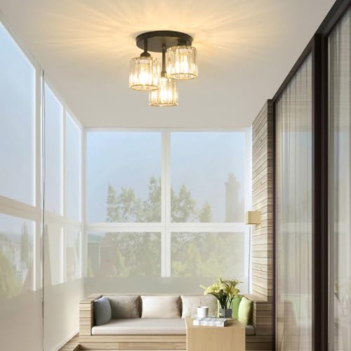 Crystal Semi Flush Mount Ceiling Light