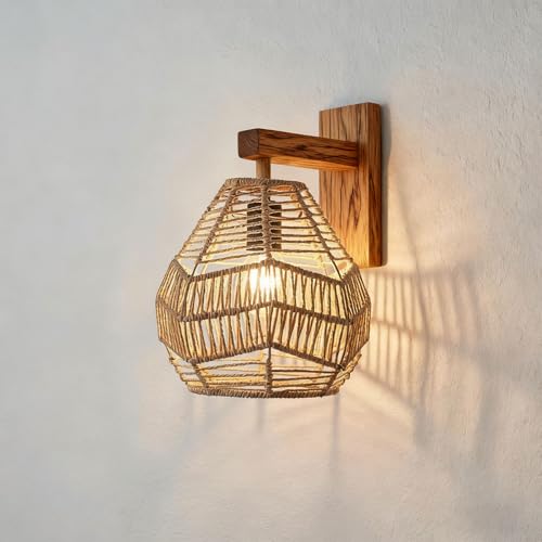 4 Pcs Rattan Lamp Shade Woven Pendant Replacement (4 Count)