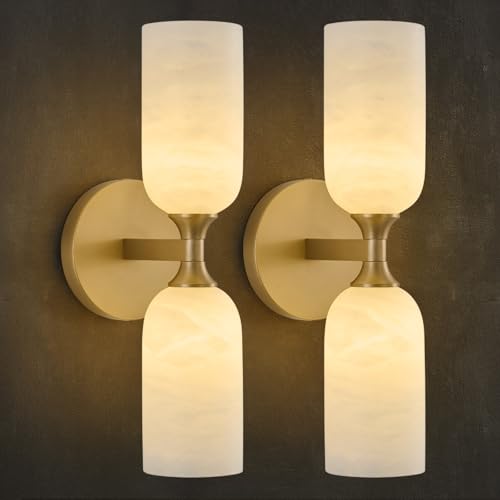 14" Alabaster Wall Sconces Set of 2 (2 Count)