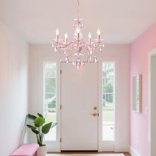 Modern Crystal Pink Chandelier