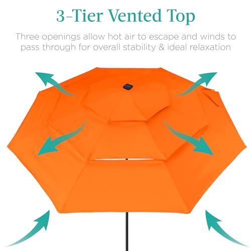 10ft 3 Tier Solar Patio Umbrella