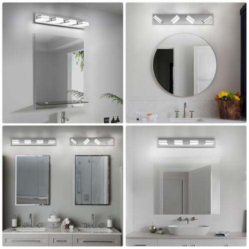 Modern LED Stainless Steel Chrome Acrylic Bathroom Lights Fixtures 4