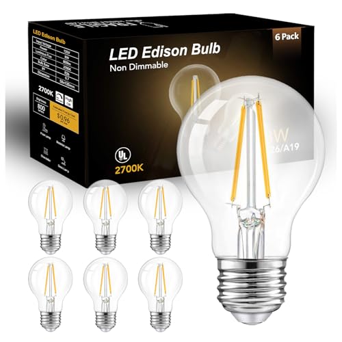 A19 Vintage LED Edison Bulbs (6 Count)