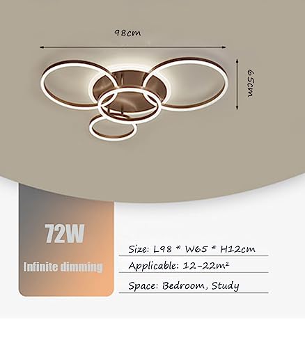 Chaners Ceiling Light LED Ceiling Light Ring Design Lighting Dimmable with Remote Control Lights for Living Room Bedroom Hallway