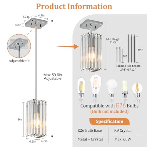 Modern Crystal Pendant Lights Kitchen Island