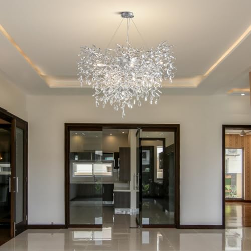 40" Silver Tree Branch Chandelier