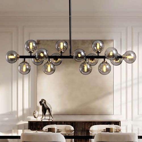 Black Mid Century Modern Sputnik Chandeliers for Dining Room Light Fixture