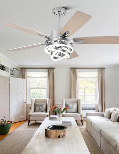 52" Modern Chandelier Fandelier Ceiling Fan with Light