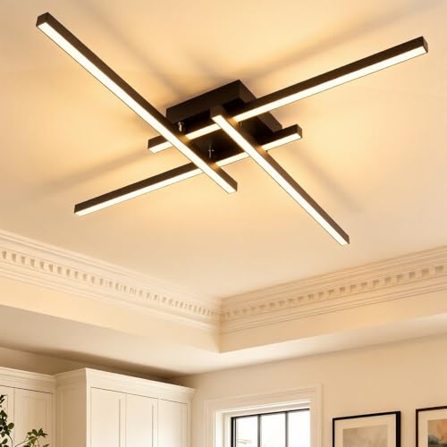 24 Inch Semi Flush Mount Modern Light Fixture