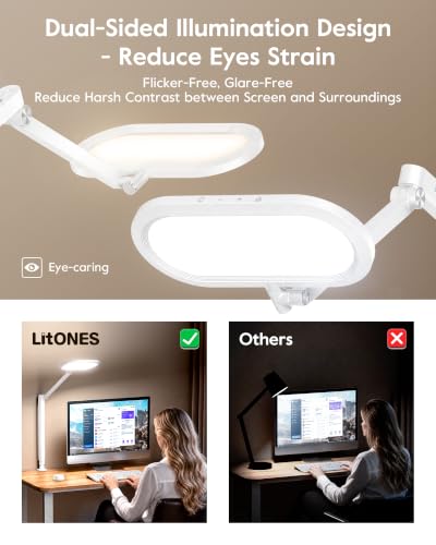 Desk Lamp for Home Office with Clamp for Video Conference