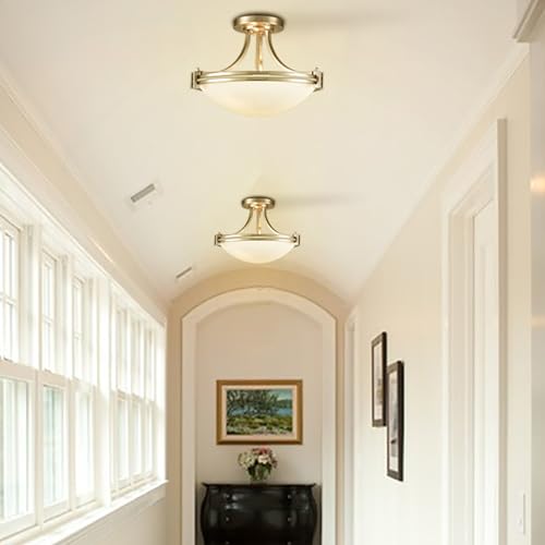 Brushed Nickel Semi Flush Mount Ceiling Light 16