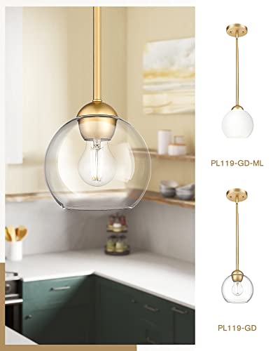 Modern Gold Pendant Light Fixtures (2 Count)